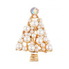 Wholesale Imitation Pearl Christmas Tree Brooch Electroplated Female Fashion Jewelry