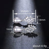 Wholesale Imitation Pearl Copper Geometric Dropshaped Microinlaid Zircon Highend Women's Earrings