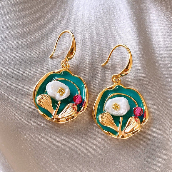 Wholesale Imitation Pearl Drop Shape Earrings French Retro Style Set With Pearls For Women