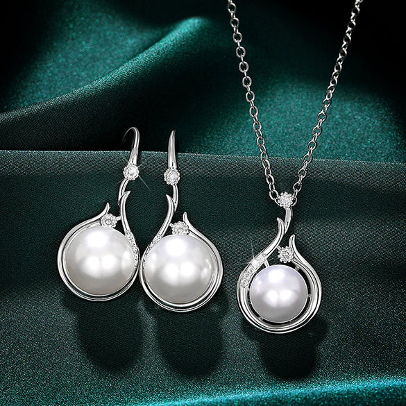 Wholesale Imitation Pearl Earrings Light Luxury Style Geometric U Shaped Pearl Inlaid