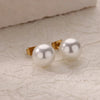 Wholesale Imitation Pearl Earrings With Geometric Pattern And Electroplating Light Luxury Style