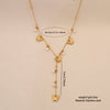 Wholesale Imitation Pearl Flower Stainless Steel Y Shaped Butterfly Necklace With Electroplating For Women