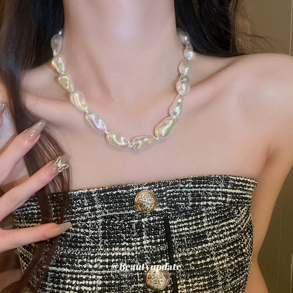 Wholesale Imitation Pearl Geometric Handmade Women's Clavicle Chain Necklace