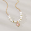 Wholesale Imitation Pearl Geometric Pendant Necklace With Electroplating Retro Elegant Style For Women