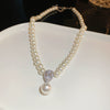 Wholesale Imitation Pearl Geometric Water Drop Pendant Handmade Necklace For Women Elegant Light Luxury Jewelry