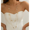 Wholesale Imitation Pearl Long Necklace Retro Style Geometric Star Cross Chain Electroplated