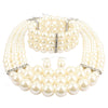 Wholesale Imitation Pearl Multilayered Necklace Set With Snake Bone Chain Geometric Style For Women