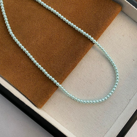 Wholesale Imitation Pearl Necklace Geometric Style Real Gold Plated Women's