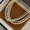 Wholesale Imitation Pearl Necklace Geometric Style Real Gold Plated Women's