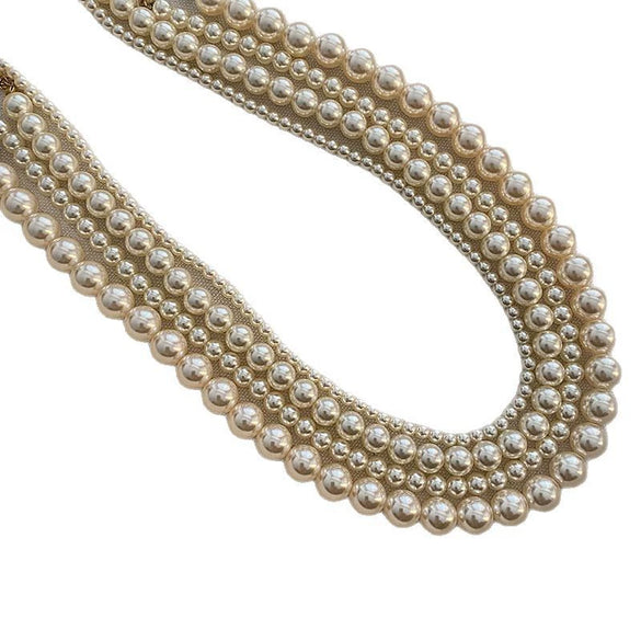 Wholesale Imitation Pearl Necklace Geometric Style Real Gold Plated Women's
