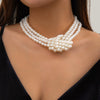 Wholesale Imitation Pearl Necklace Handmade Geometric Style Ball Chain For Women