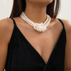 Wholesale Imitation Pearl Necklace Handmade Geometric Style Ball Chain For Women
