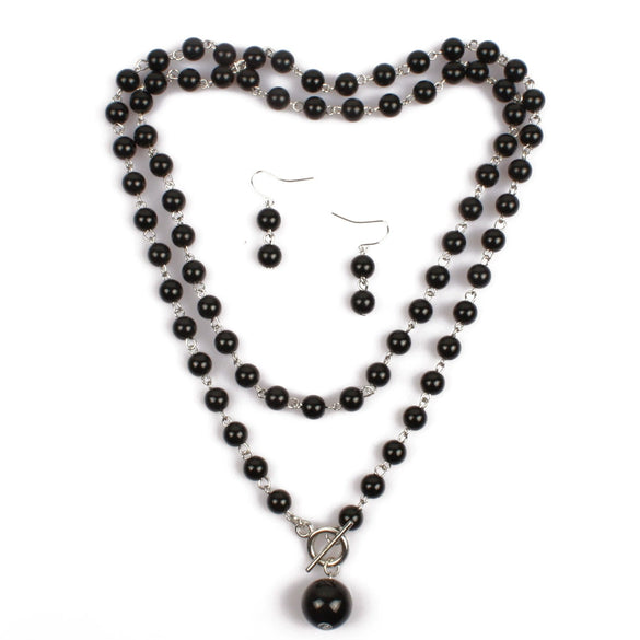 Wholesale Imitation Pearl Necklace Retro Geometric Style Pearlescent Treatment Snake Bone Chain