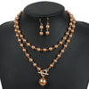 Wholesale Imitation Pearl Necklace Retro Geometric Style Pearlescent Treatment Snake Bone Chain