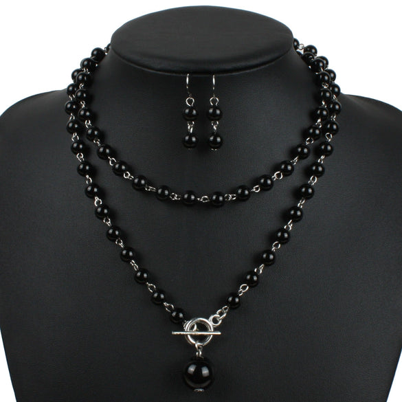 Wholesale Imitation Pearl Necklace Retro Geometric Style Pearlescent Treatment Snake Bone Chain