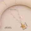Wholesale Imitation Pearl Necklace With Ocean Shell Starfish Turtle Pendant Stainless Steel Animal Zodiac Jewelry