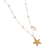 Wholesale Imitation Pearl Necklace With Ocean Shell Starfish Turtle Pendant Stainless Steel Animal Zodiac Jewelry