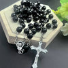 Wholesale Imitation Pearl O Shaped Chain Cross Pendant Necklace Alloy Pendant Polishing Geometric Light Luxury Style