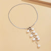 Wholesale Imitation Pearl Snake Bone Chain Geometric Baroque Court Style Tassel Necklace With Electroplating Treatment For Women