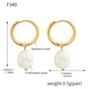 Wholesale Imitation Pearl Tassel Earrings Stainless Steel Geometric 18K Gold Plated
