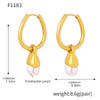 Wholesale Imitation Pearl Tassel Earrings 316L Stainless Steel 18K Gold Plated Geometric Style
