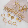 Wholesale Imitation Pearl Tassel Earrings 316L Stainless Steel 18K Gold Plated Geometric Style