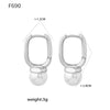 Wholesale Imitation Pearl Tassel Earrings 316L Stainless Steel 18K Gold Plated Geometric Style