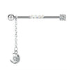 Wholesale Industrial Style Stainless Steel Ear Long Rod Body Piercing Jewelry With Flower Pattern And Electroplating Process