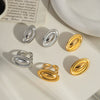 Wholesale Ingot Ring Stainless Steel Geometric Design Electroplated With Pvd Vacuum Real Gold For Unisex