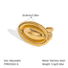 Wholesale Ingot Ring Stainless Steel Geometric Design Electroplated With Pvd Vacuum Real Gold For Unisex