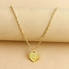 Wholesale Initial Letter Hexagon Peach Heart Imitation Gold Pendant Necklace For Women Alloy Electroplated Bamboo Chain