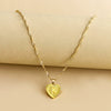 Wholesale Initial Letter Hexagon Peach Heart Imitation Gold Pendant Necklace For Women Alloy Electroplated Bamboo Chain