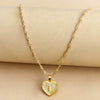 Wholesale Initial Letter Hexagon Peach Heart Imitation Gold Pendant Necklace For Women Alloy Electroplated Bamboo Chain