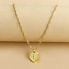 Wholesale Initial Letter Hexagon Peach Heart Imitation Gold Pendant Necklace For Women Alloy Electroplated Bamboo Chain