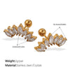 Wholesale Inlaid Crystal 316L Stainless Steel Gold Plated Electroplated Earrings For Women
