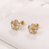 Wholesale Inlaid Crystal 316L Stainless Steel Gold Plated Electroplated Earrings For Women