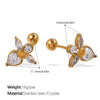 Wholesale Inlaid Crystal 316L Stainless Steel Gold Plated Electroplated Earrings For Women