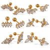 Wholesale Inlaid Crystal 316L Stainless Steel Gold Plated Electroplated Earrings For Women