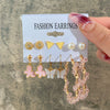 Wholesale Inlaid Imitation Pearl Women's Earrings Set Alloy Geometric Retro Style Set With Diamonds