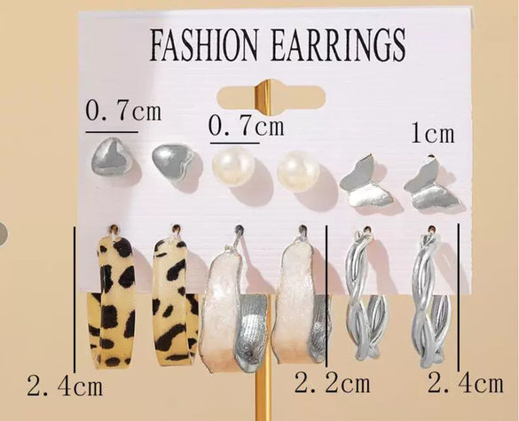 Wholesale Inlaid Imitation Pearl Women's Earrings Set Alloy Geometric Retro Style Set With Diamonds