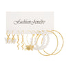 Wholesale Inlaid Pearl Butterfly Ladies Earrings Set Alloy Electroplated Animal Pattern