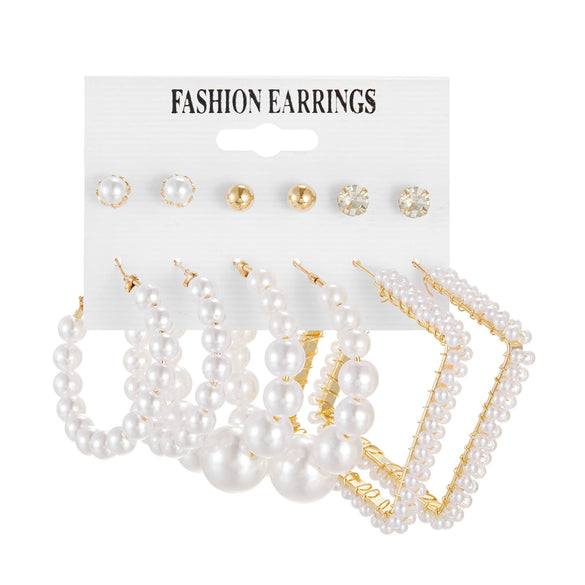 Wholesale Inlaid Pearl Butterfly Ladies Earrings Set Alloy Electroplated Animal Pattern