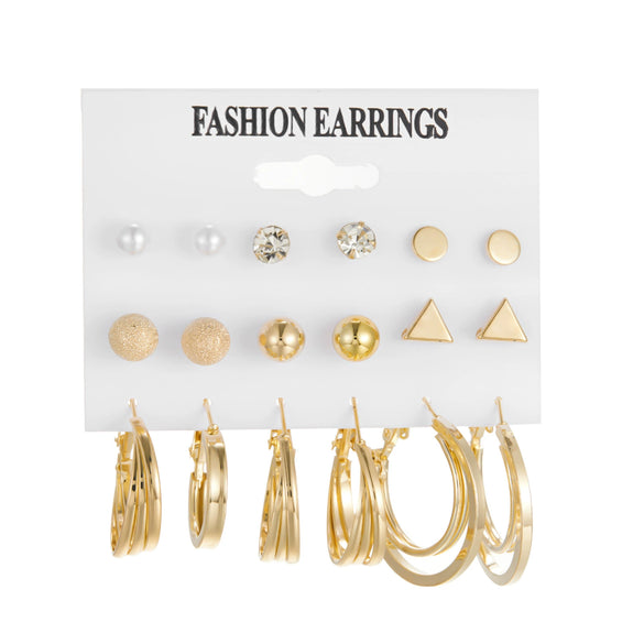 Wholesale Inlaid Pearl Butterfly Ladies Earrings Set Alloy Electroplated Animal Pattern