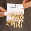 Wholesale Inlaid Pearl Ladies Earrings Set Alloy Geometric Electroplated Retro Style