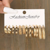 Wholesale Inlaid Pearl Ladies Earrings Set Alloy Geometric Electroplated Retro Style