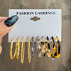 Wholesale Inlaid Pearl Ladies Earrings Set Alloy Geometric Electroplated Retro Style