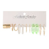 Wholesale Inlaid Pearl Ladies Earrings Set Alloy Geometric Electroplated Retro Style