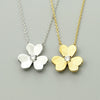 Wholesale Inlaid Zircon Clover Heart Shaped Stainless Steel Necklace With Snake Bone Chain And Electroplating Treatment