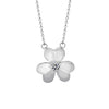 Wholesale Inlaid Zircon Clover Heart Shaped Stainless Steel Necklace With Snake Bone Chain And Electroplating Treatment