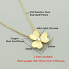 Wholesale Inlaid Zircon Clover Heart Shaped Stainless Steel Necklace With Snake Bone Chain And Electroplating Treatment